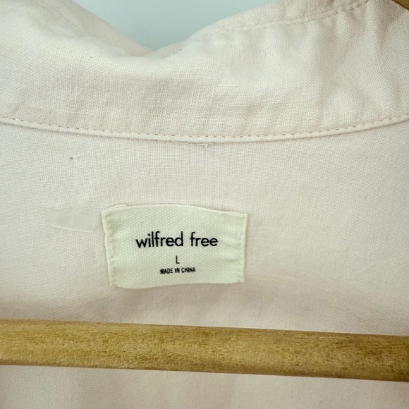 Aritzia Wilfred Free Relaxed Linen Button-Down Shirt — Light Pink — Size L - Picture 4 of 5